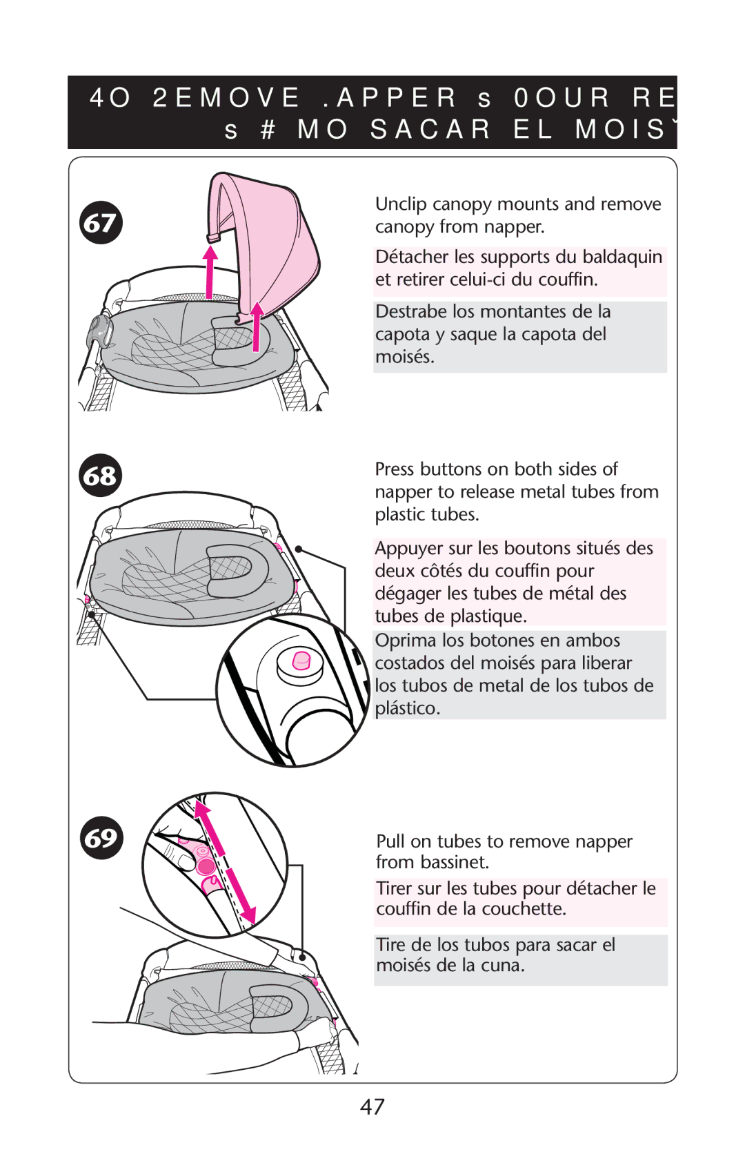 Graco ISPP119AC 0ULL on Tubesbto Remove Napper from BASSINET, 5NCLIP Canopy Mounts Andnremove Canopy from NAPPER 