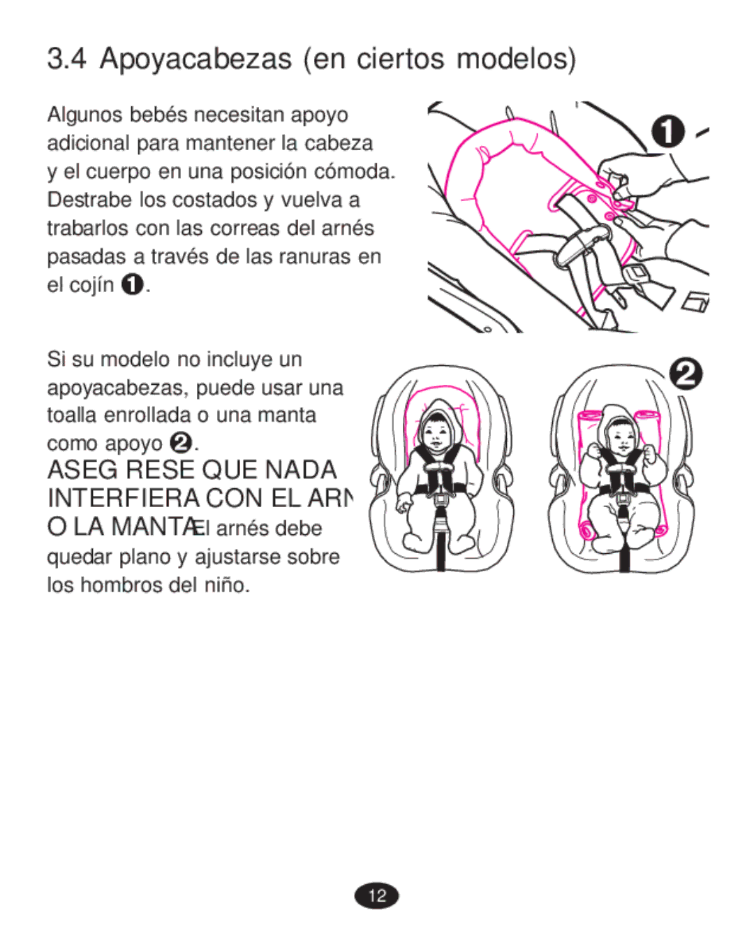 Graco 1773134, 1770580, 1760973, 1762155 owner manual Apoyacabezas en ciertos modelos 