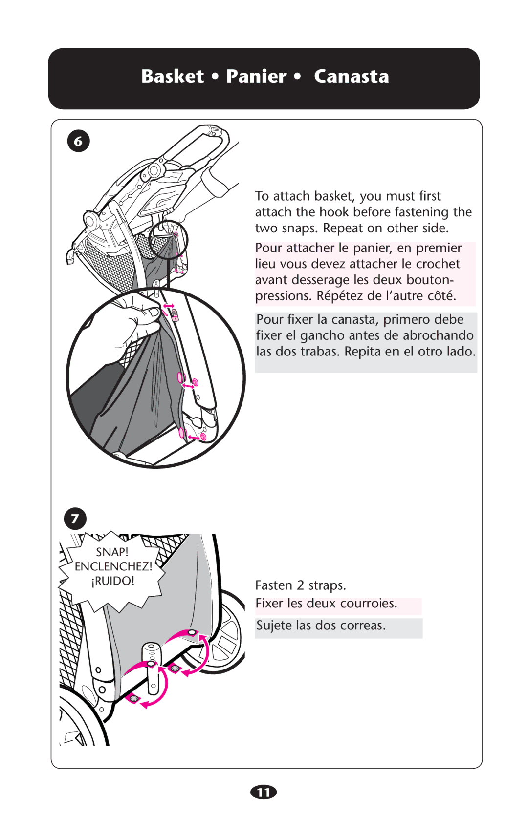 Graco 1776435, 1774832 owner manual Basket Panier Canasta 