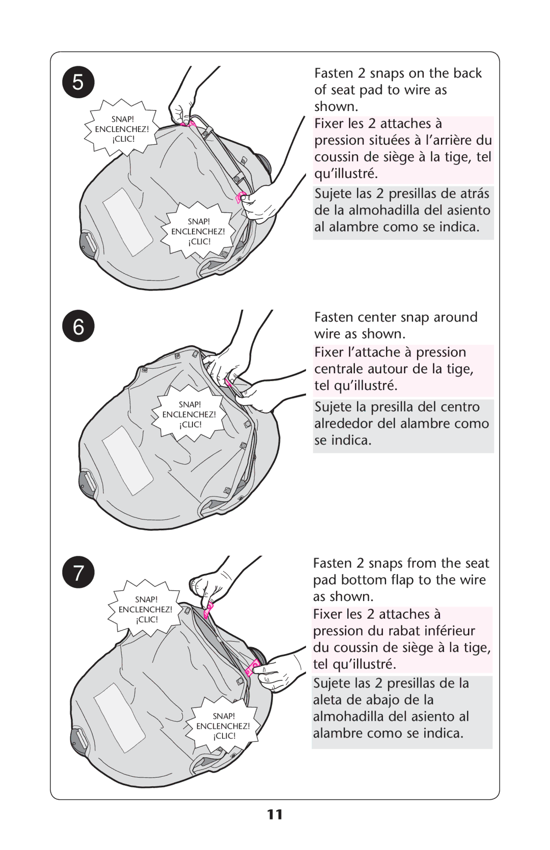 Graco 1857155 owner manual AL Alambremcomo SE INDICA, Wire AS SHOWN, Padabottom Flap to Thehwire AS SHOWN 