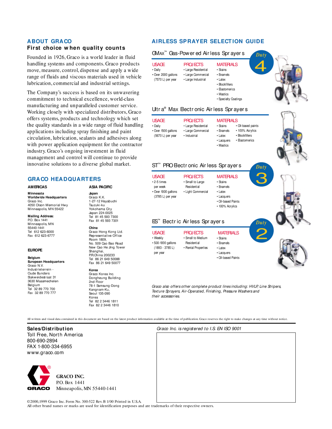 Graco 190ES manual ES Electric Airless Sprayers 