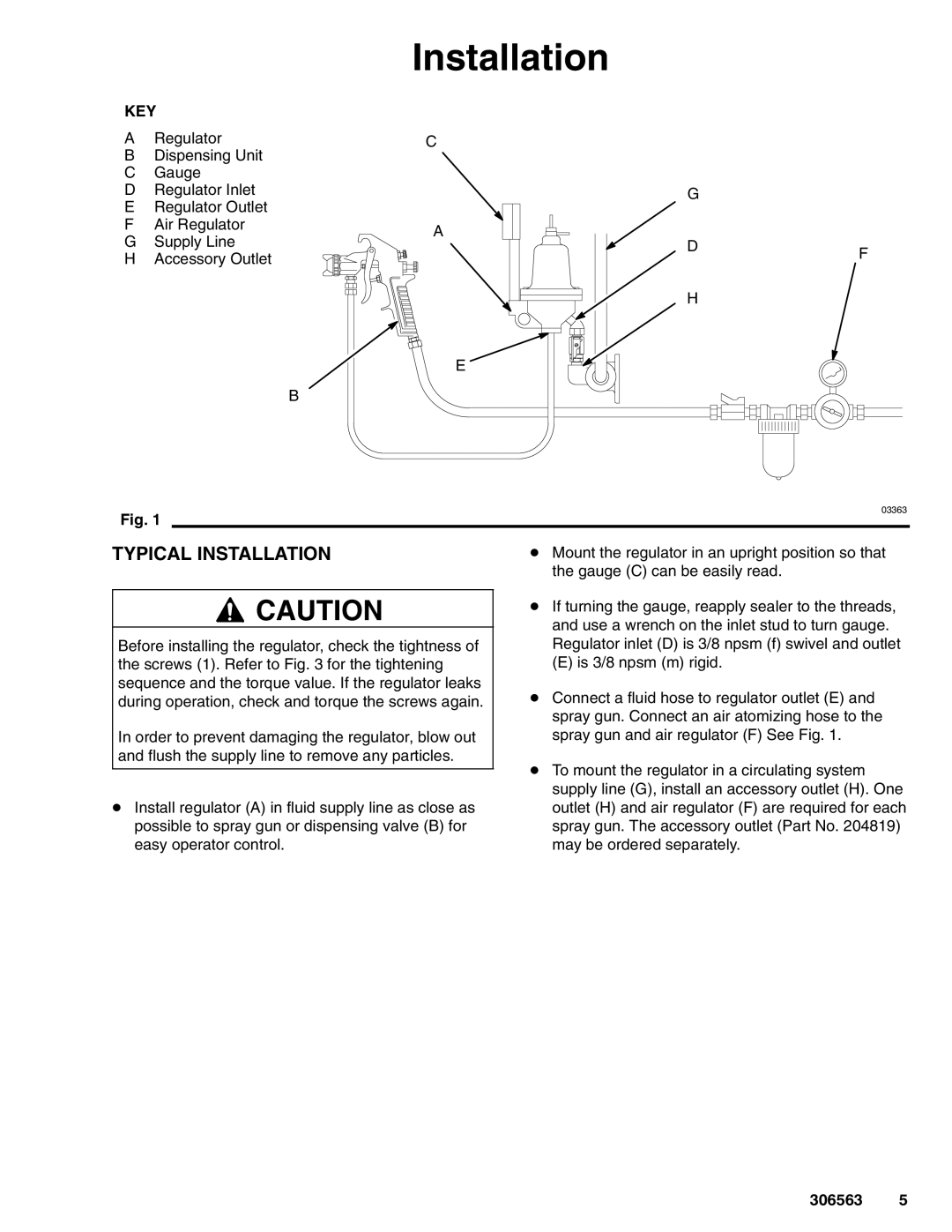 Graco 203831, 204500, 204501 important safety instructions Typical Installation 