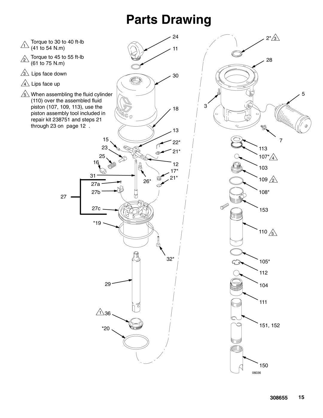 Graco 205626 important safety instructions Parts Drawing 