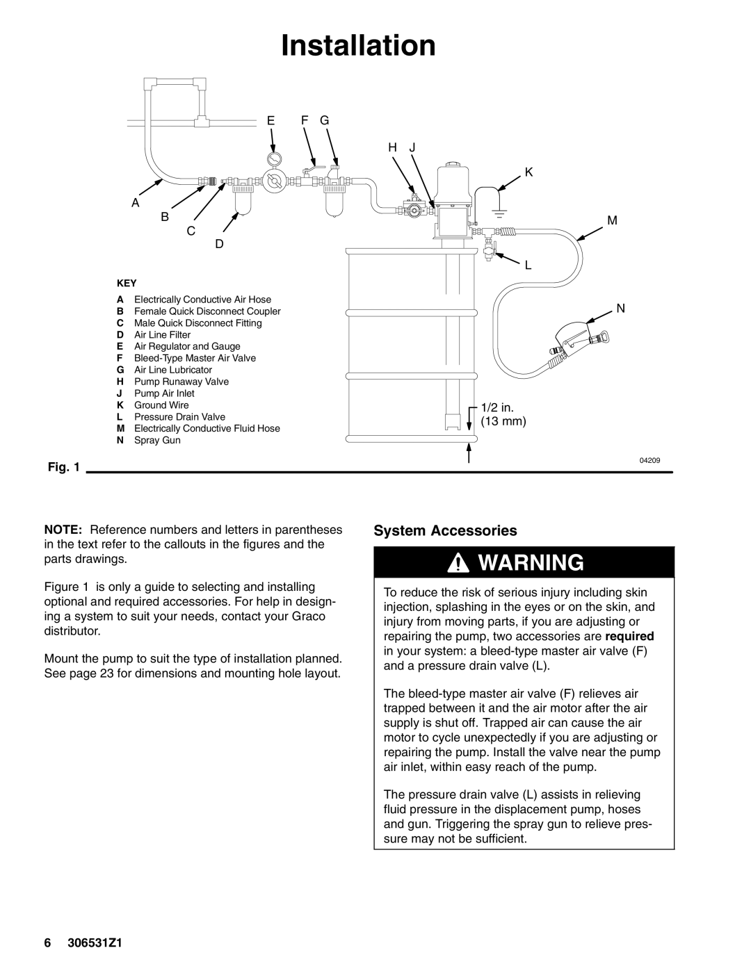 Graco 206699, 206405, 206700 important safety instructions Installation, System Accessories 