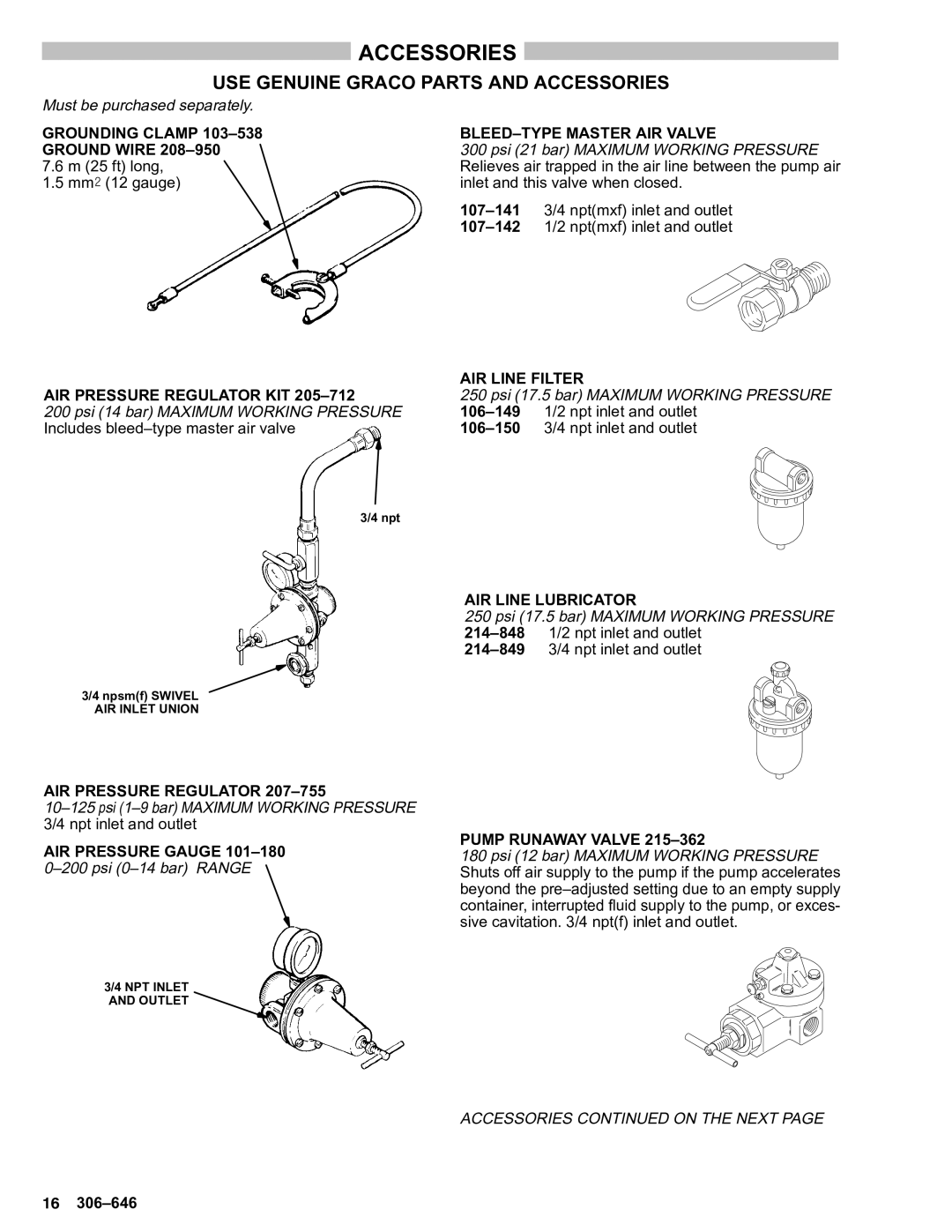 Graco 223991, 215873, 222539, 222526, 223984, 204287, 222248 warranty USE Genuine Graco Parts and Accessories 