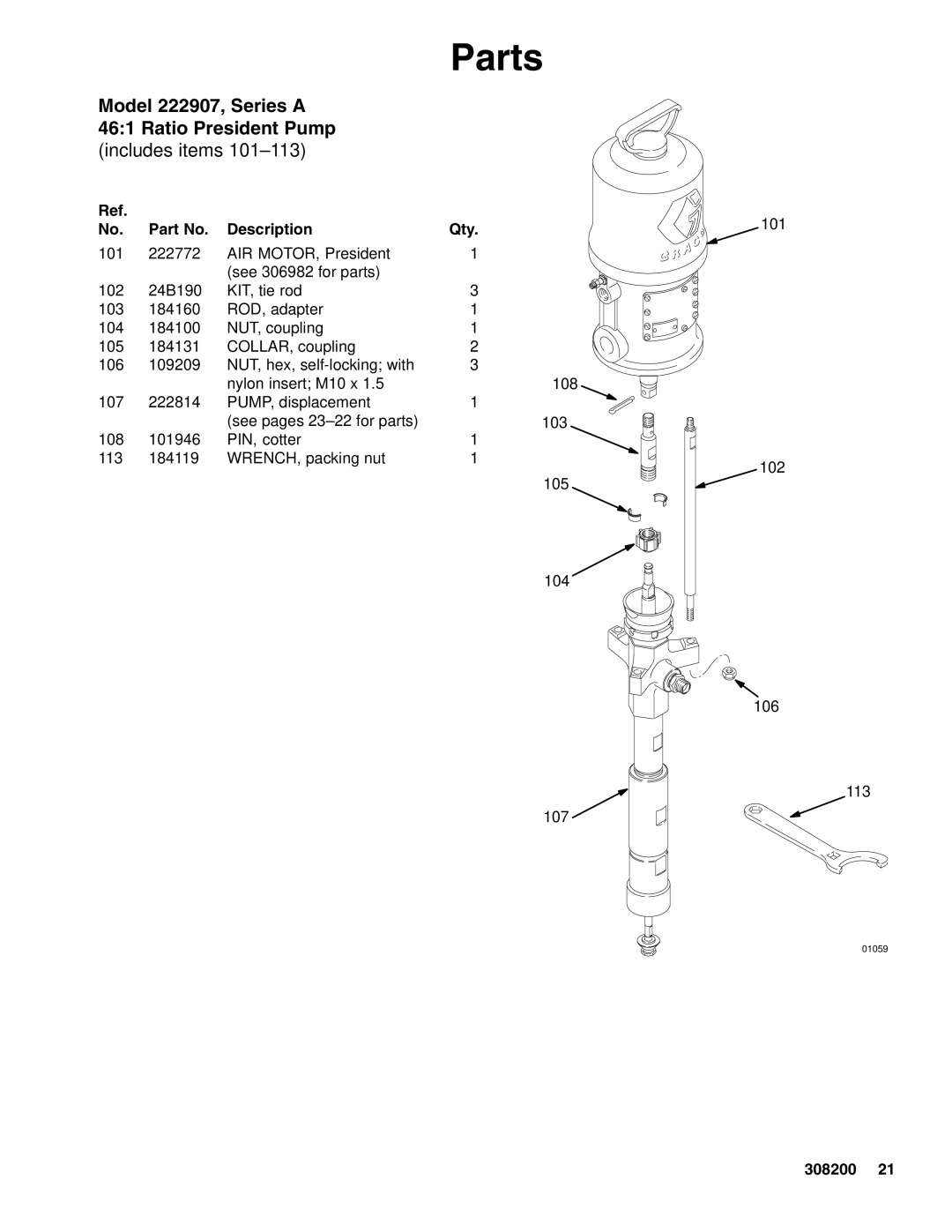 Graco 222839 Series A, 222907 Series A dimensions 101 