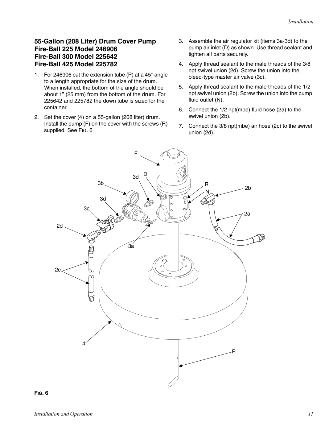 Graco 225 important safety instructions Installation 