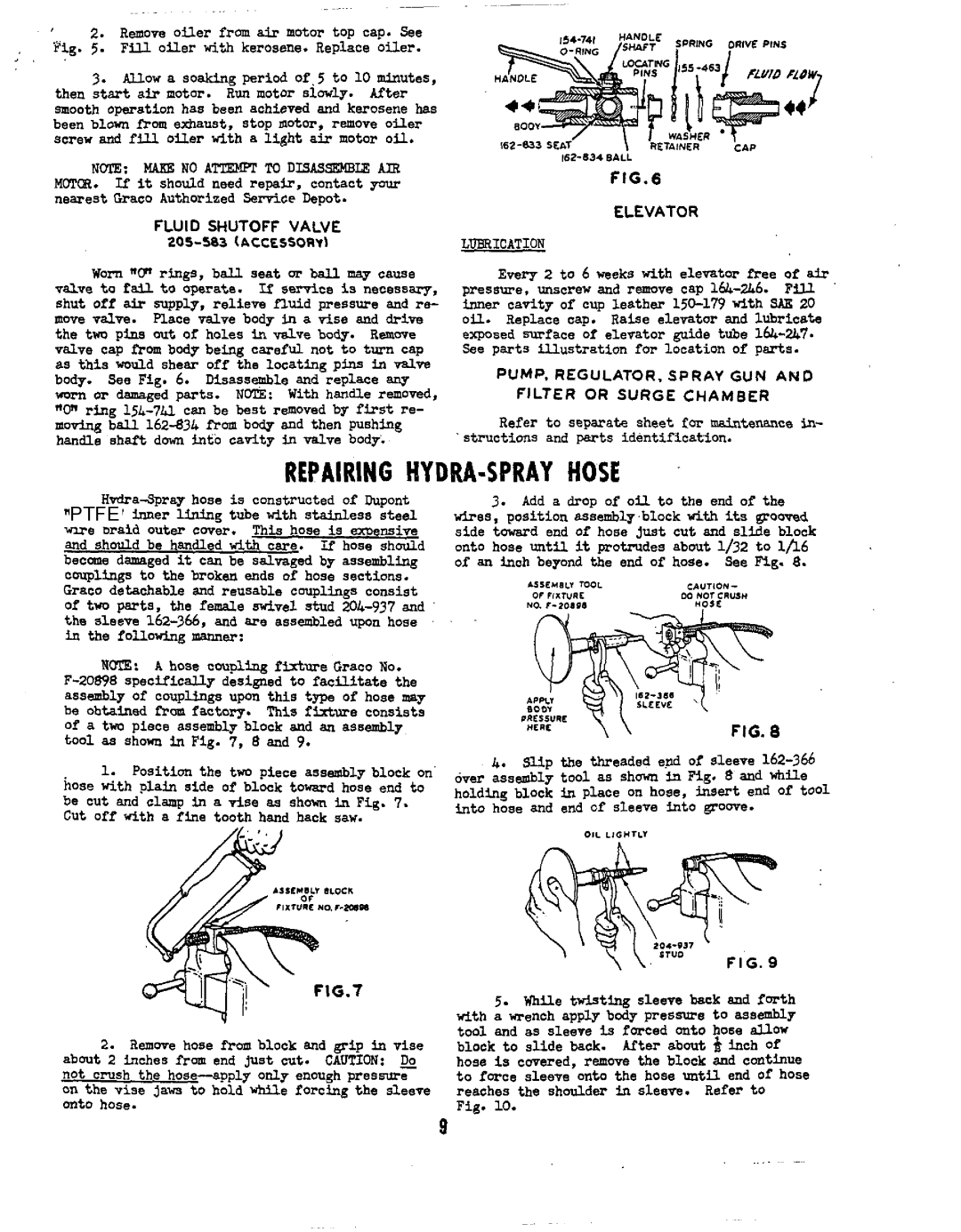 Graco 226-161 SERIESA, 226-163 SERIESA, 226-165 SERIESA manual Remove oiler from air motor topcap. See, To 1/16 