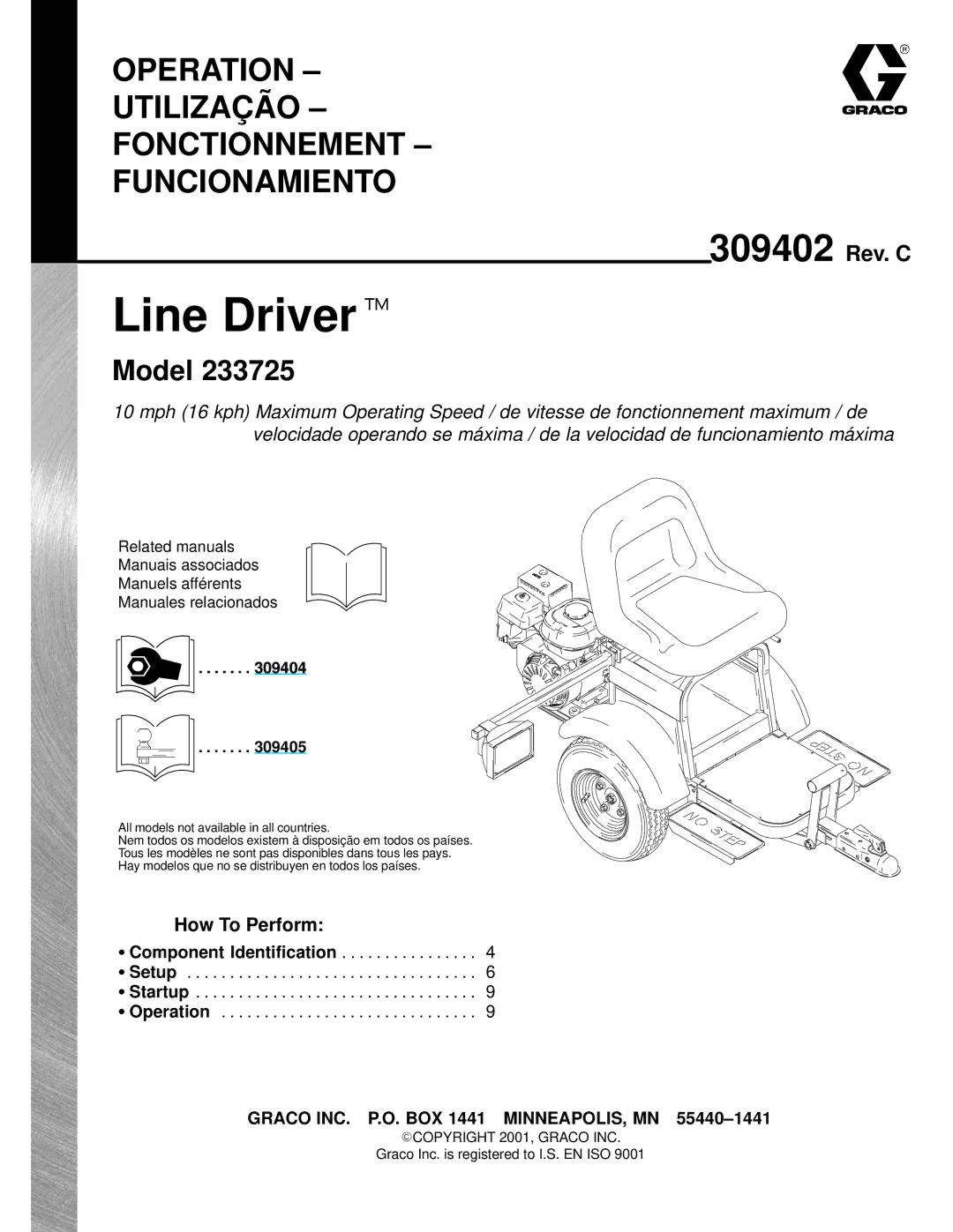 Graco 233725 manual 309402 Rev. C, How To Perform, 309404 309405 