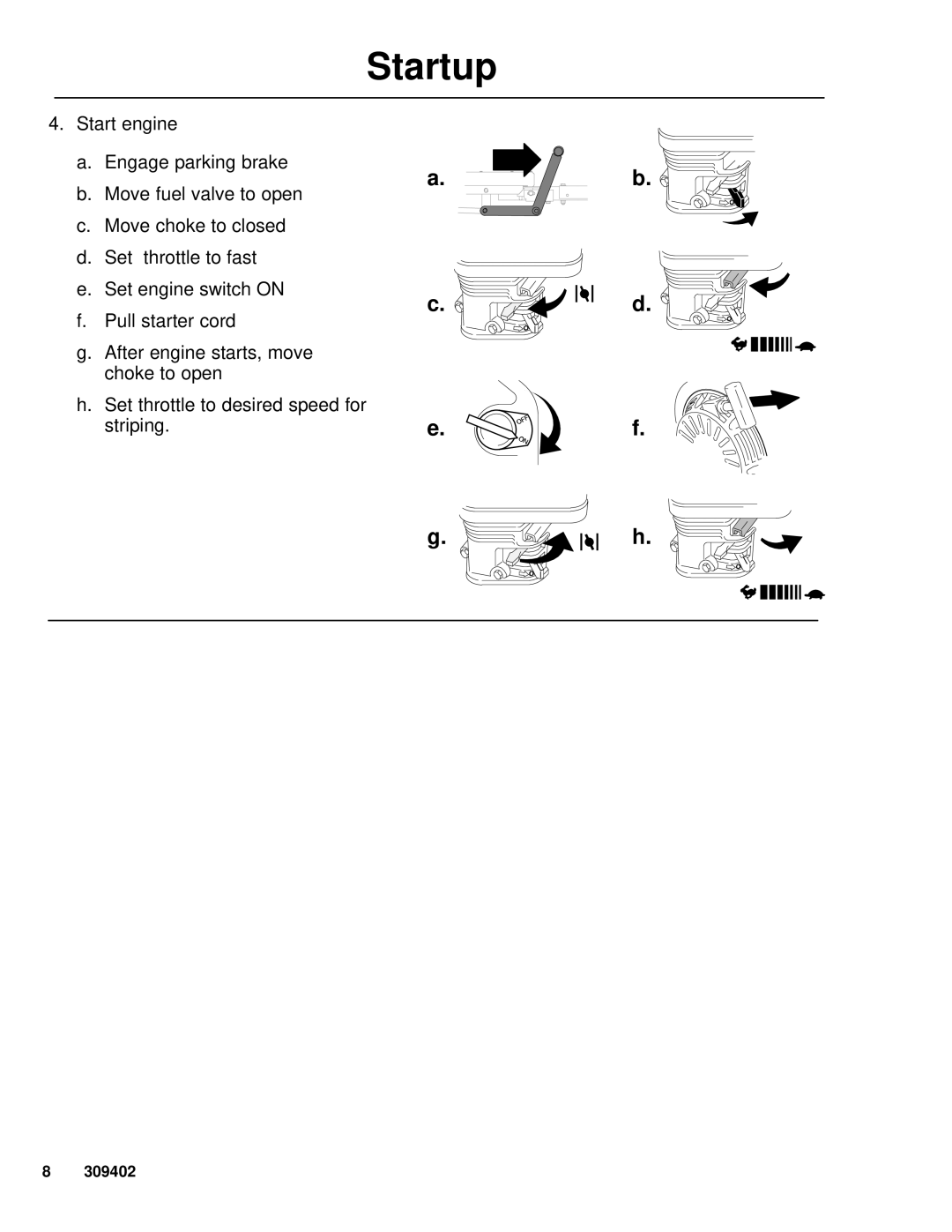 Graco 233725 manual Startup 