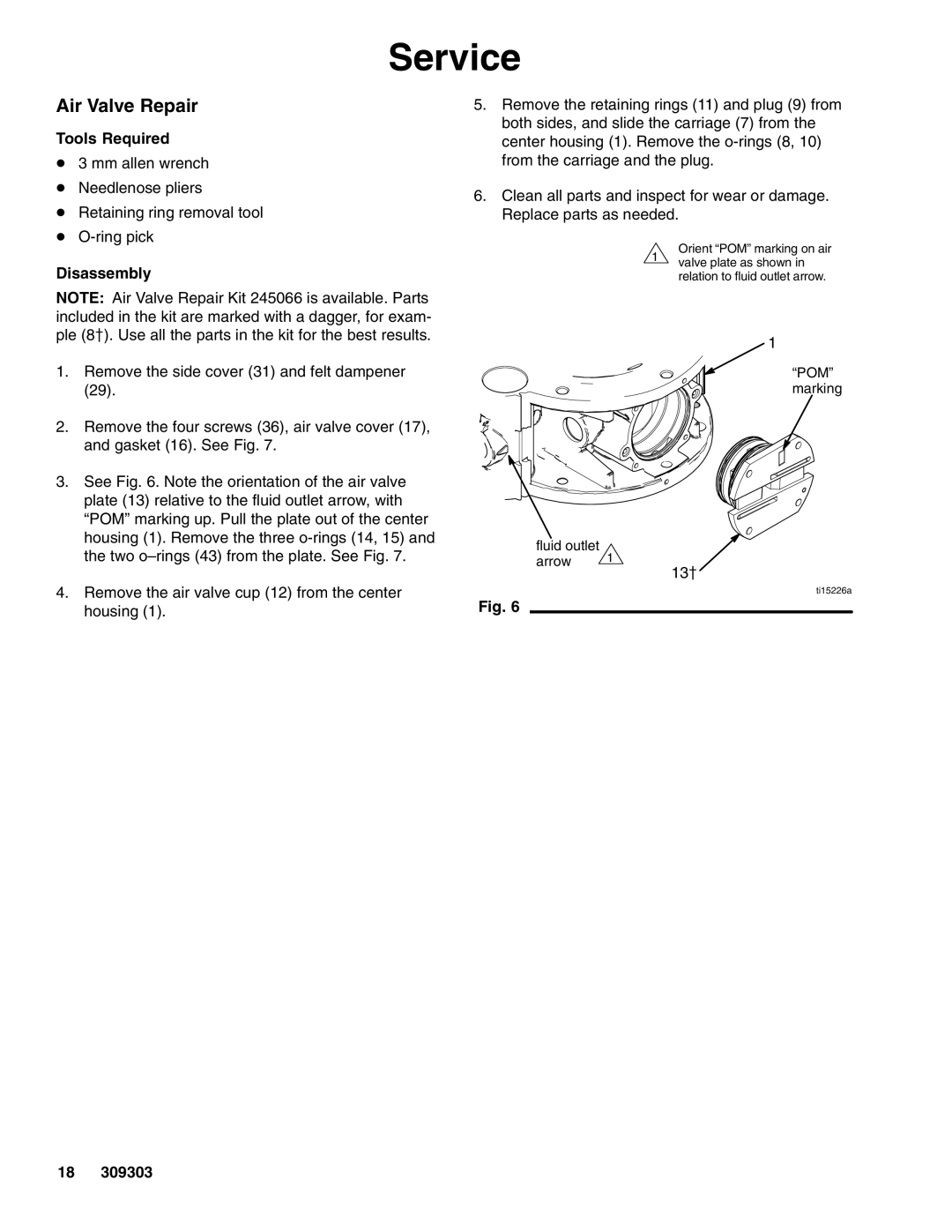 Graco 233501, 233776, 233500, 233777 important safety instructions Air Valve Repair 