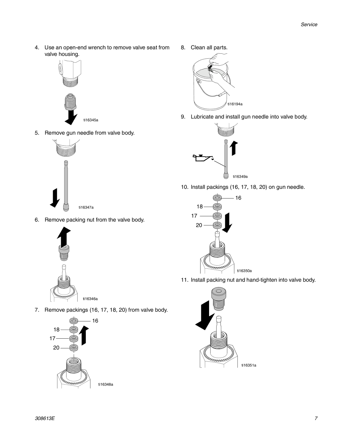 Graco 24G980, 238377 important safety instructions Remove gun needle from valve body 