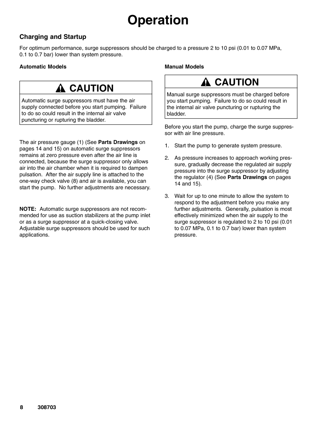 Graco 239095, 239126, 239096, 239088, 239091 important safety instructions Charging and Startup, Automatic Models Manual Models 