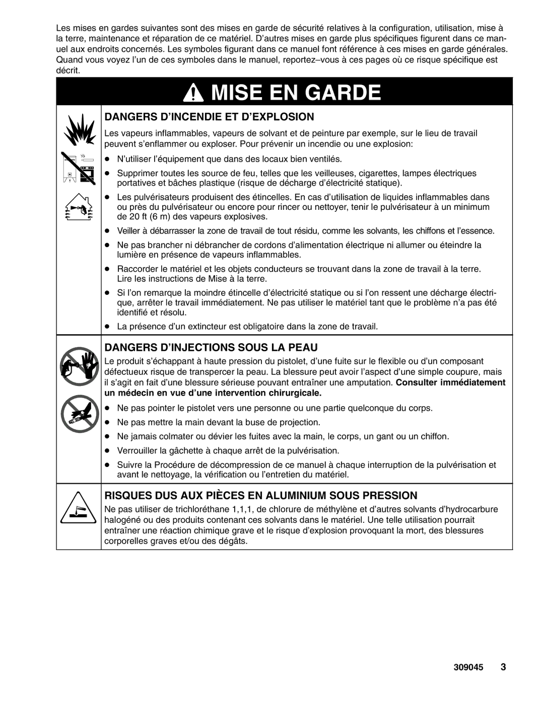 Graco 243012, 243011, 246506, 243238, 243382 important safety instructions Mise EN Garde 