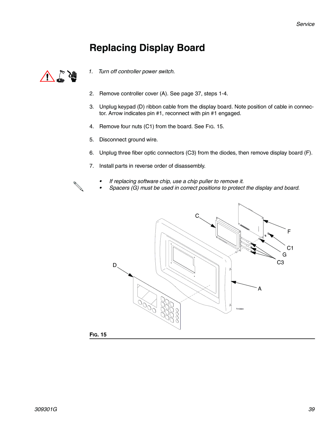 Graco 244561 important safety instructions Replacing Display Board 