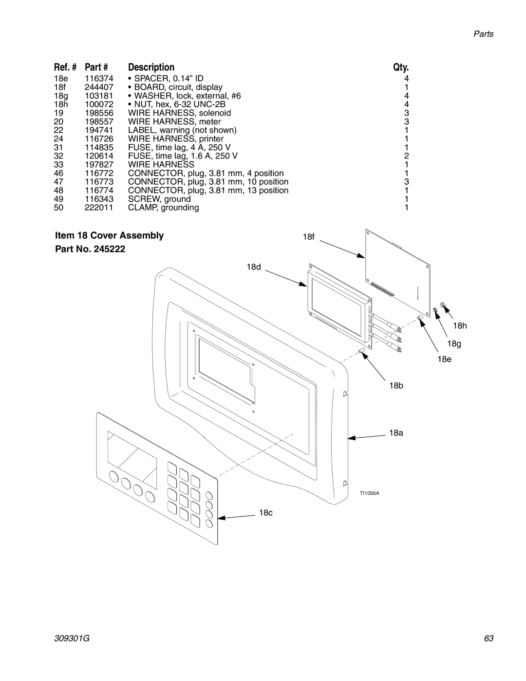 Graco 244561 important safety instructions Item 18 Cover Assembly 