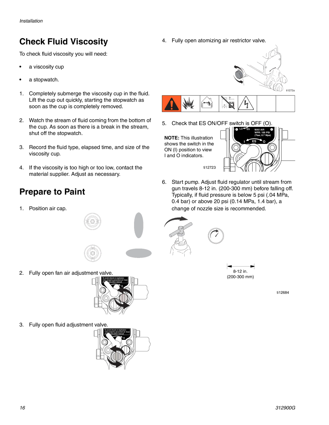 Graco 247937, 247936 important safety instructions Check Fluid Viscosity, Prepare to Paint 