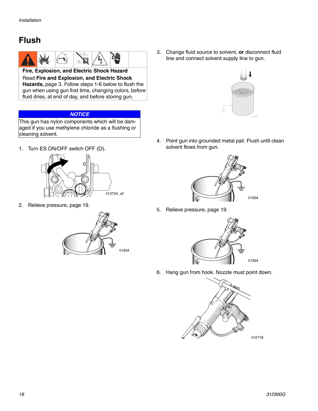 Graco 247937, 247936 important safety instructions Flush 