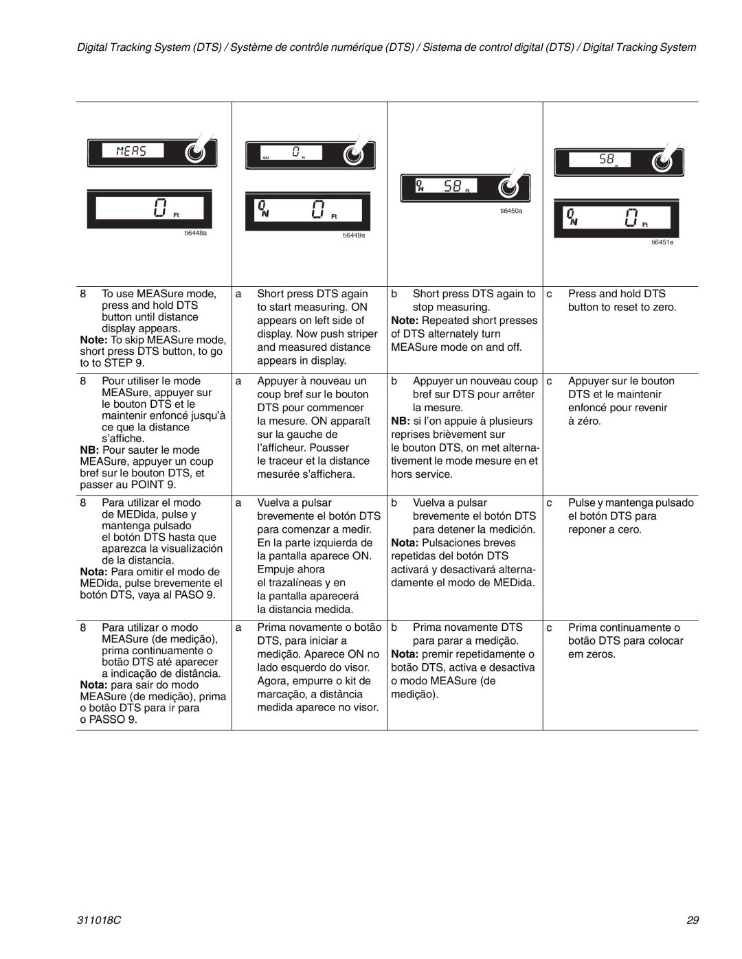 Graco 248872, 248871, 249012, 248870, 248873, 249013 important safety instructions Pulse y mantenga pulsado 