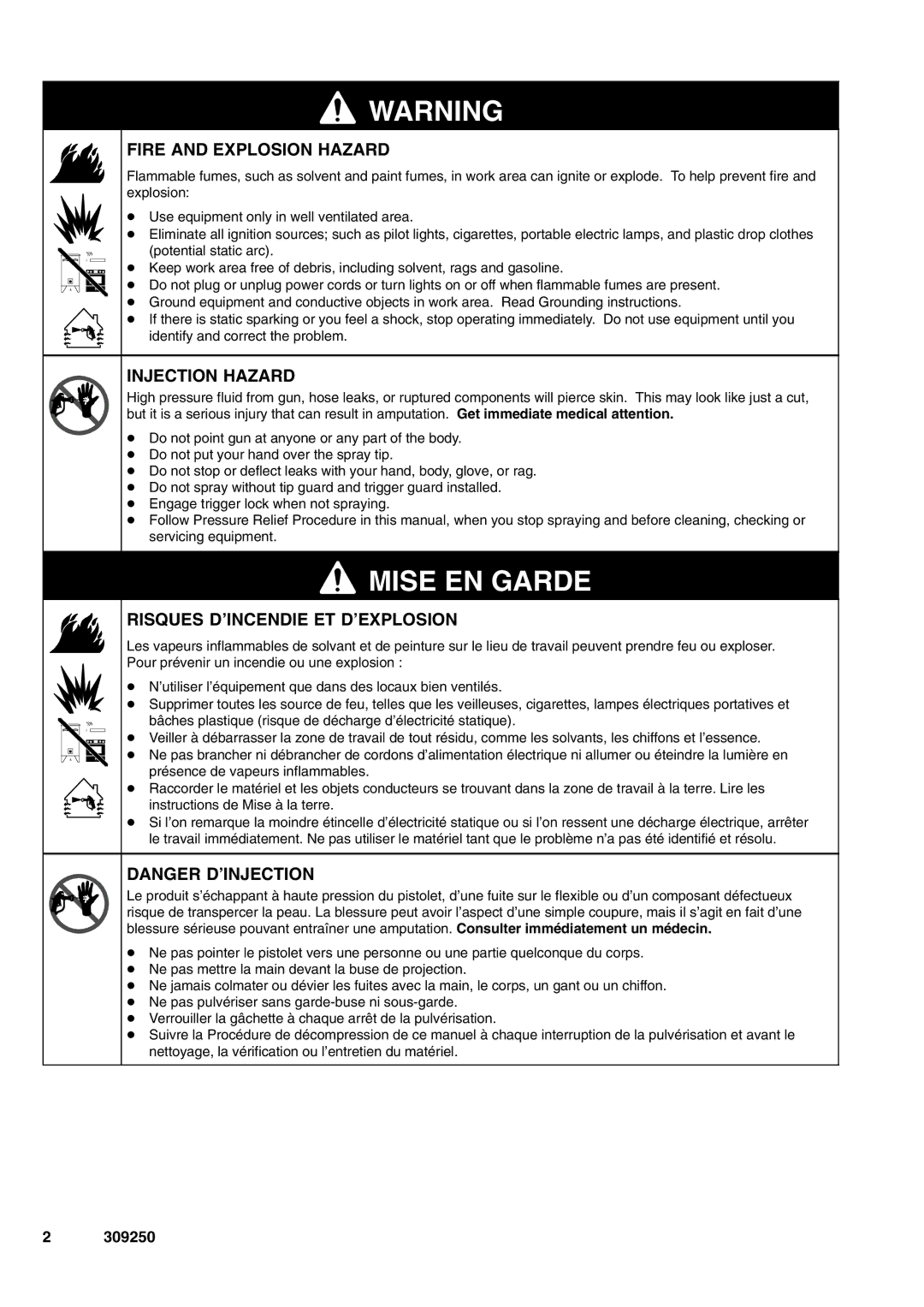 Graco 246428, 249127, 244195 important safety instructions Mise EN Garde 