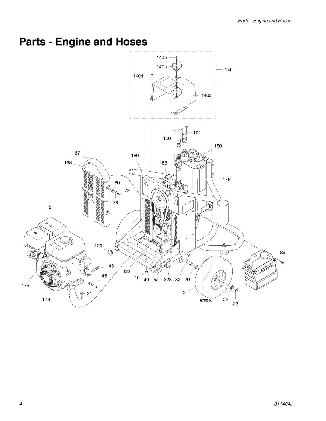 Graco 16U287, 249318, 249617, 253472, 253471, 16V258, 16V260, 16U288 important safety instructions Parts Engine and Hoses 