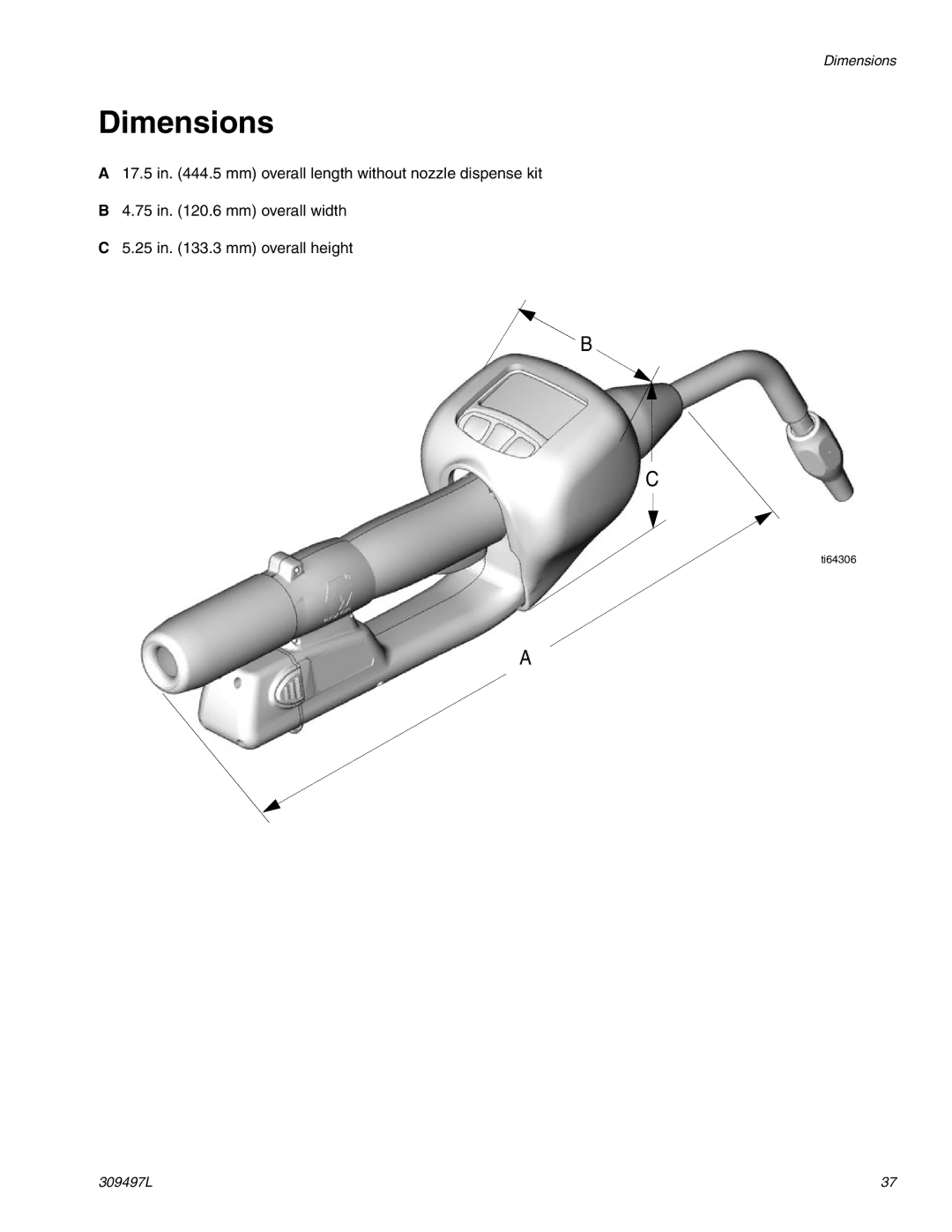 Graco 246008, 249881 instruction manual Dimensions 