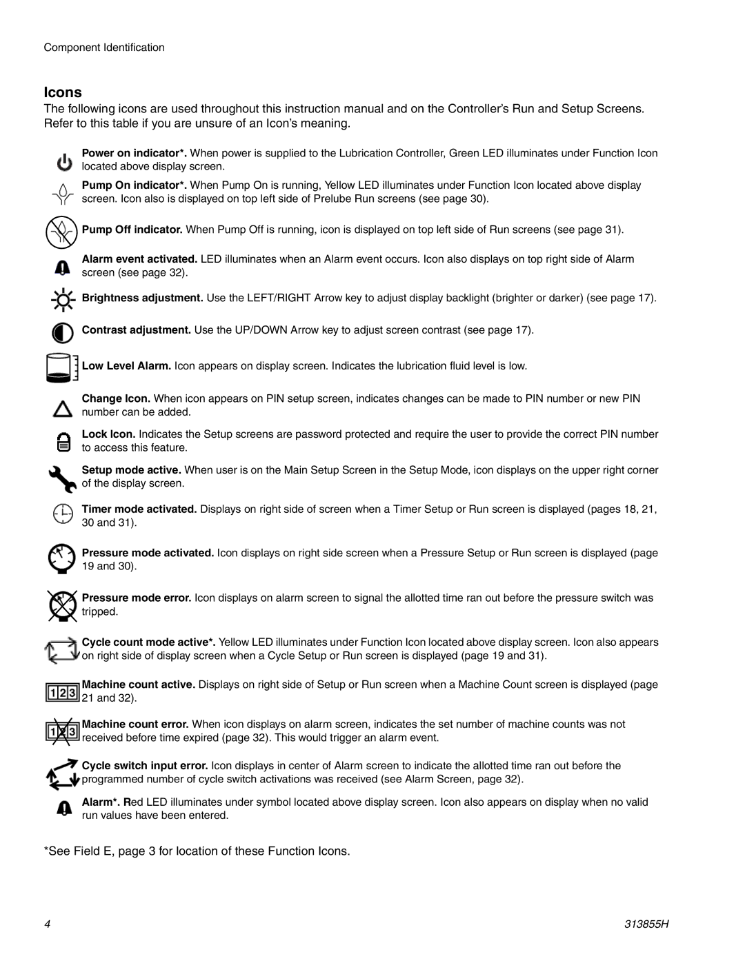 Graco 24B596, 24B591 important safety instructions Icons 