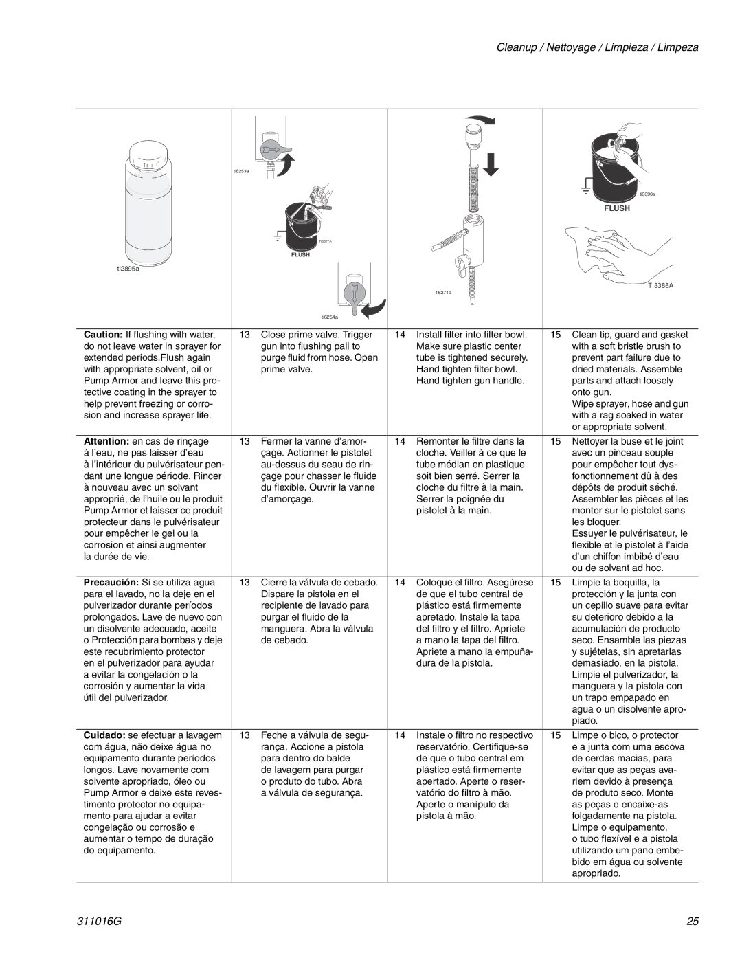 Graco 249007, 24M609 important safety instructions Sion and increase sprayer life 