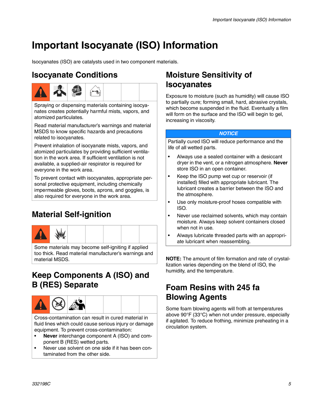 Graco 24R021 important safety instructions Important Isocyanate ISO Information 