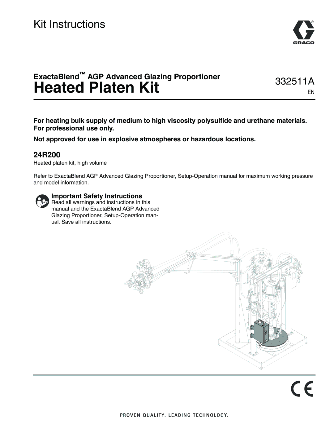 Graco 24R200 operation manual Heated Platen Kit 