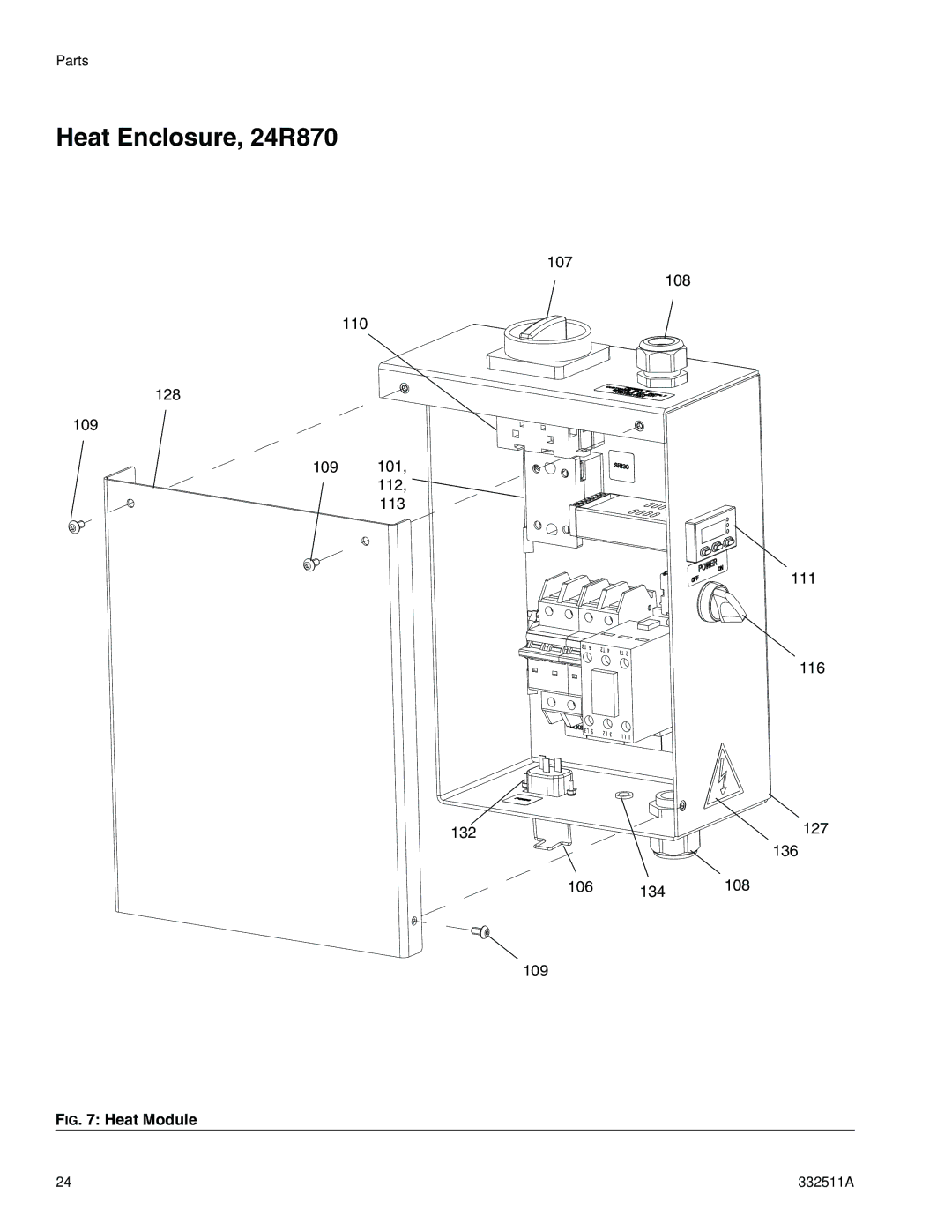 Graco 24R200 operation manual Heat Enclosure, 24R870, Heat Module 