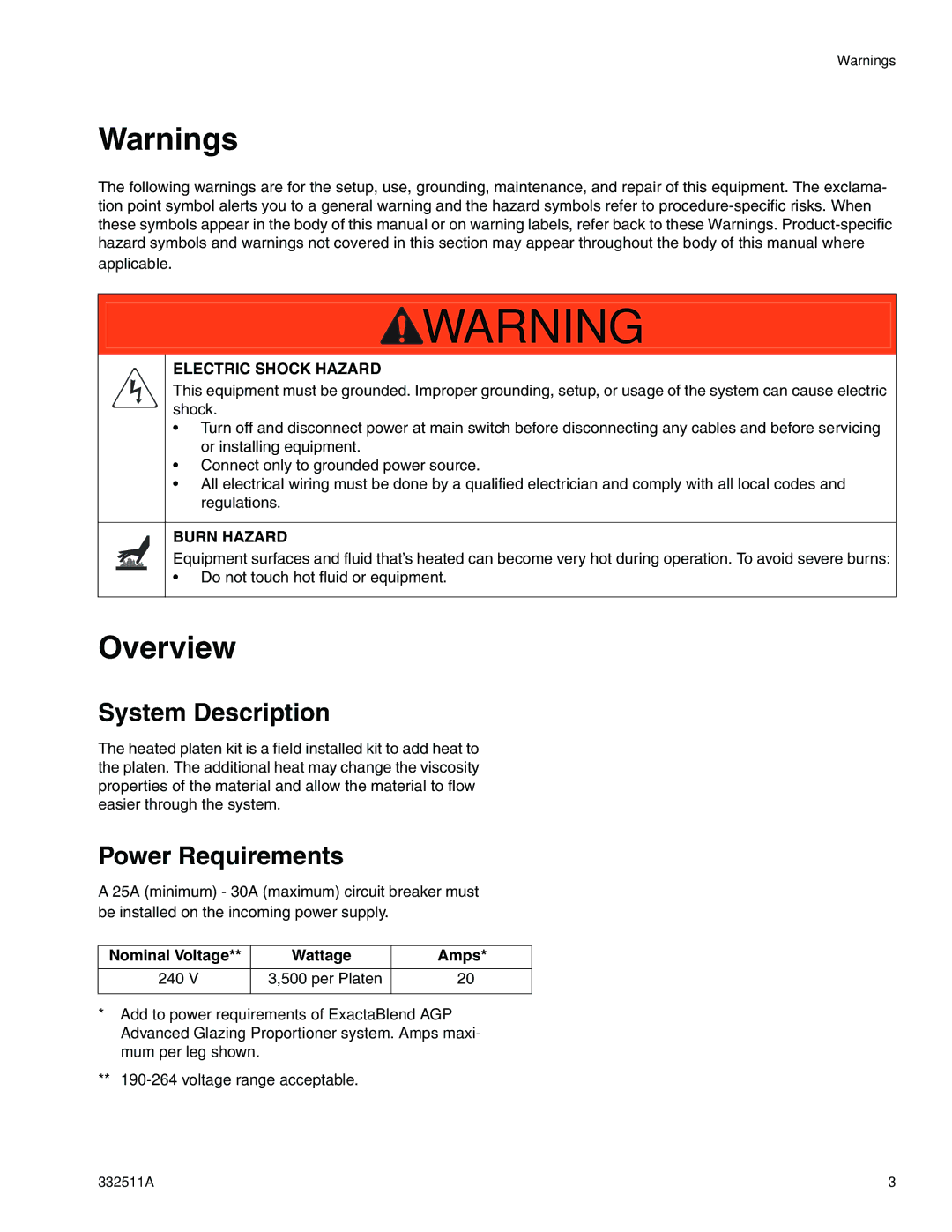 Graco 24R200 operation manual Overview, System Description, Power Requirements 