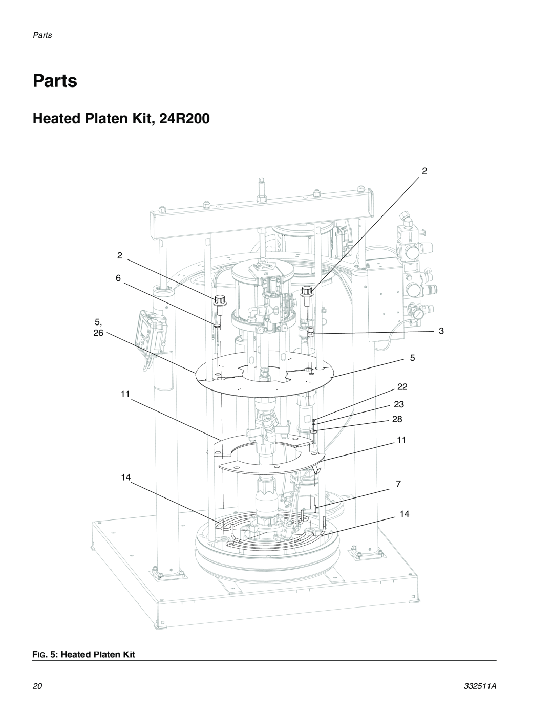 Graco operation manual Parts, Heated Platen Kit, 24R200 