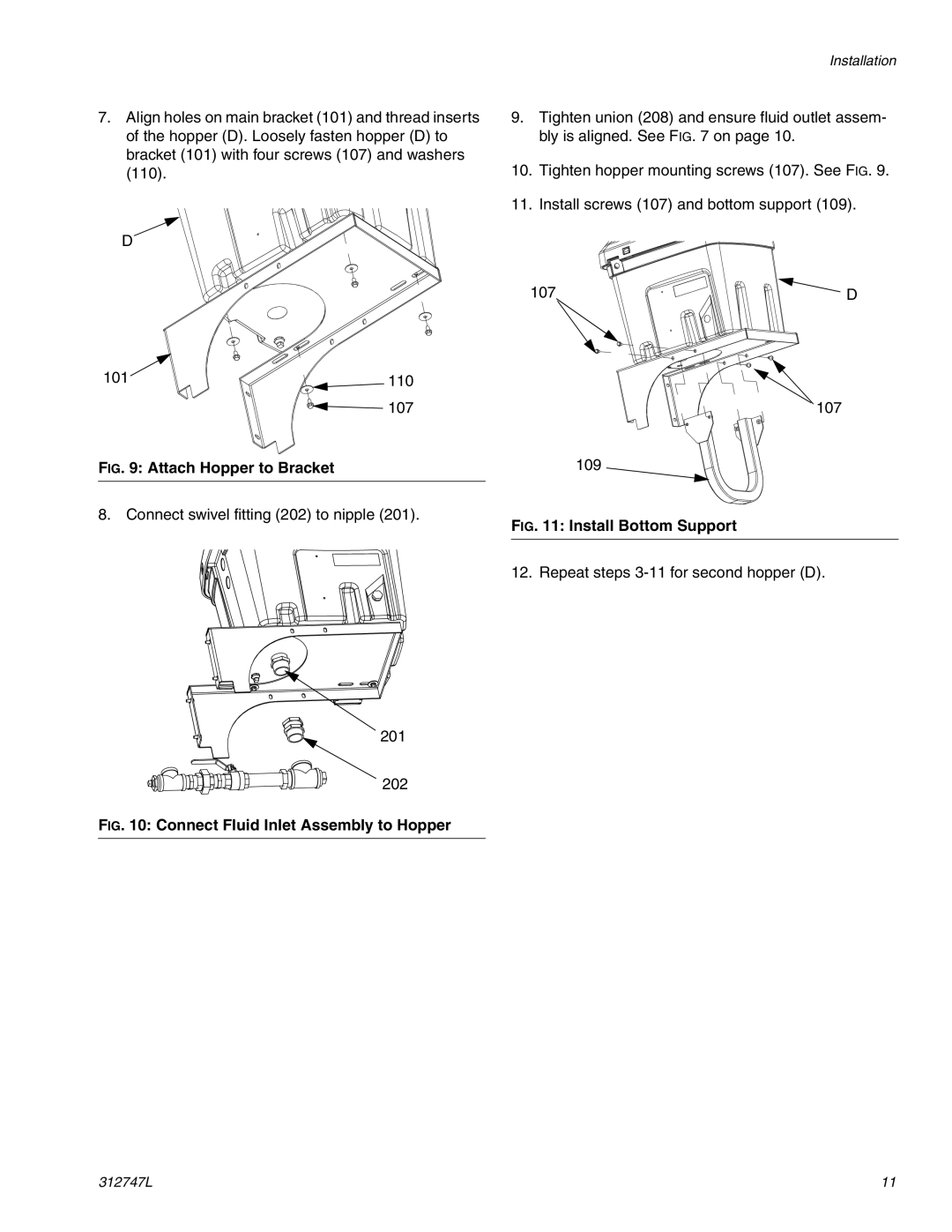 Graco 255963 important safety instructions Attach Hopper to Bracket 