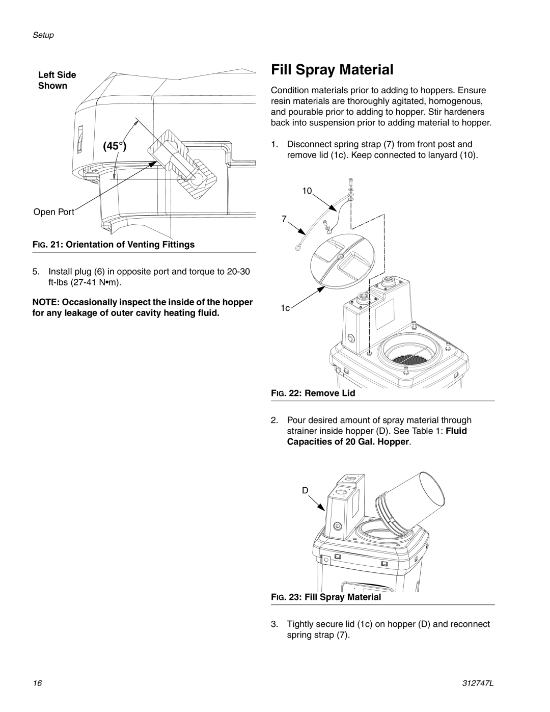 Graco 255963 important safety instructions Fill Spray Material, Left Side Shown 