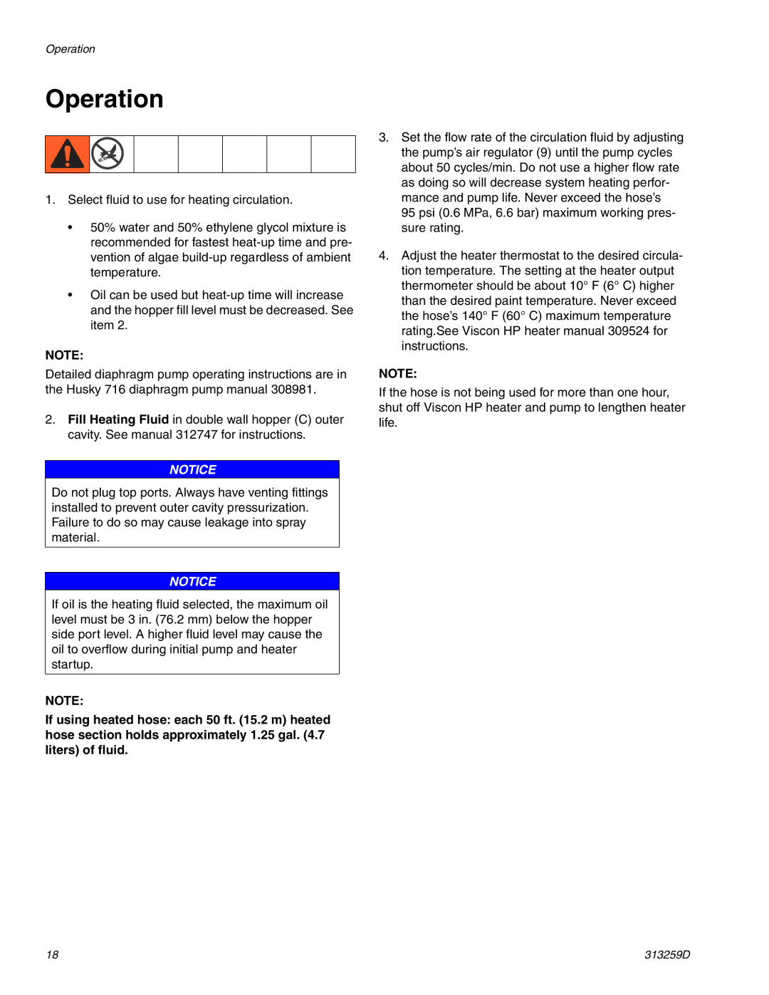 Graco 256273(HM), 24M224(HP) important safety instructions Operation 