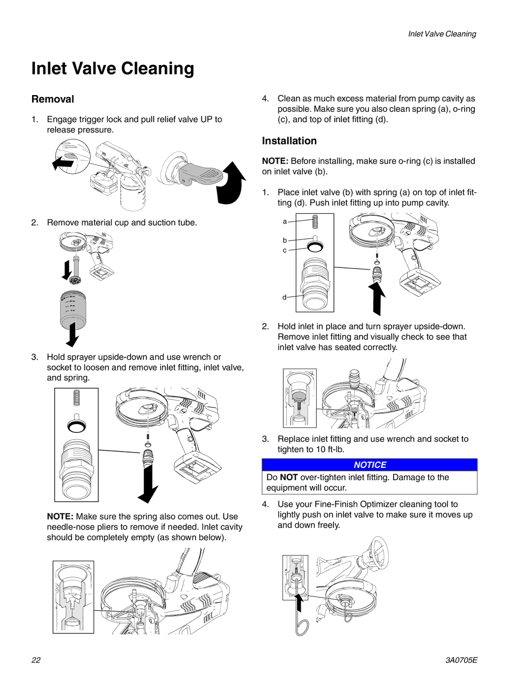 Graco 258880, 258864 important safety instructions Inlet Valve Cleaning, Removal 