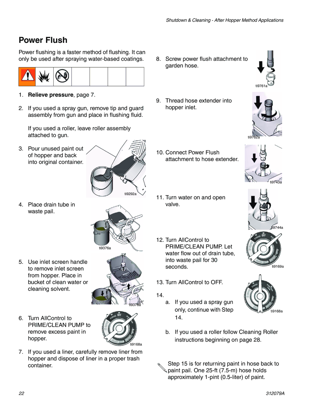 Graco 261800 specifications Power Flush 