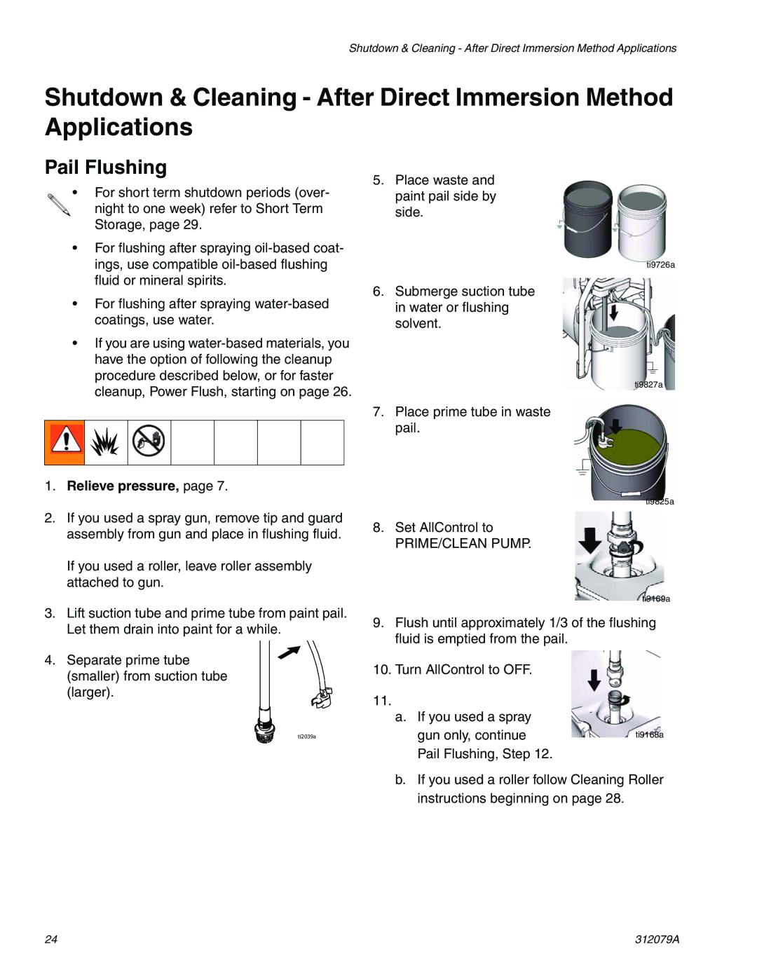 Graco 261800 specifications Pail Flushing 