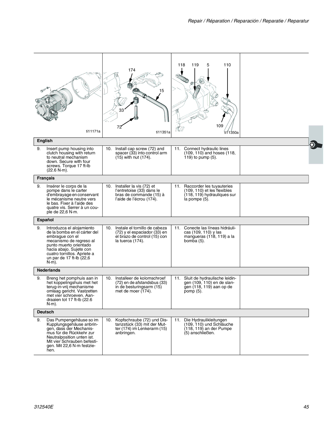 Graco 262005, 262004 important safety instructions Ti11171a 