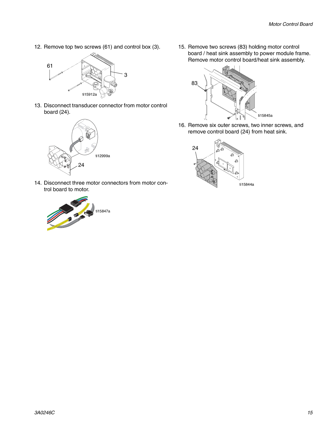 Graco 262300, 262288, 258907, 258906, 257100 manual Remove top two screws 61 and control box 