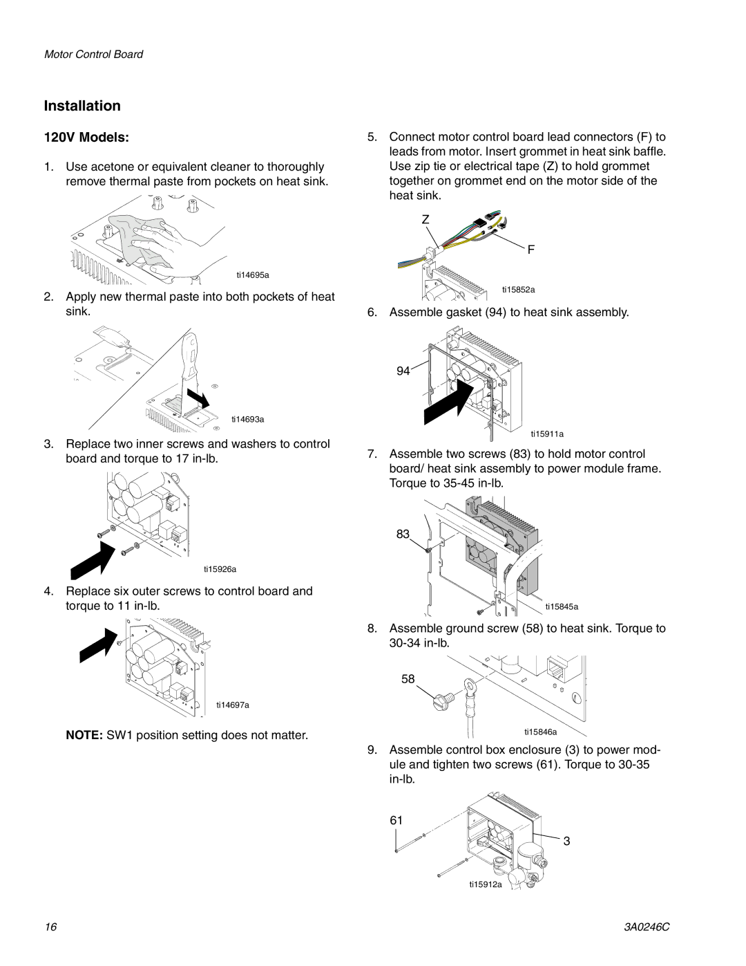 Graco 262288, 262300, 258907, 258906, 257100 manual Apply new thermal paste into both pockets of heat sink 