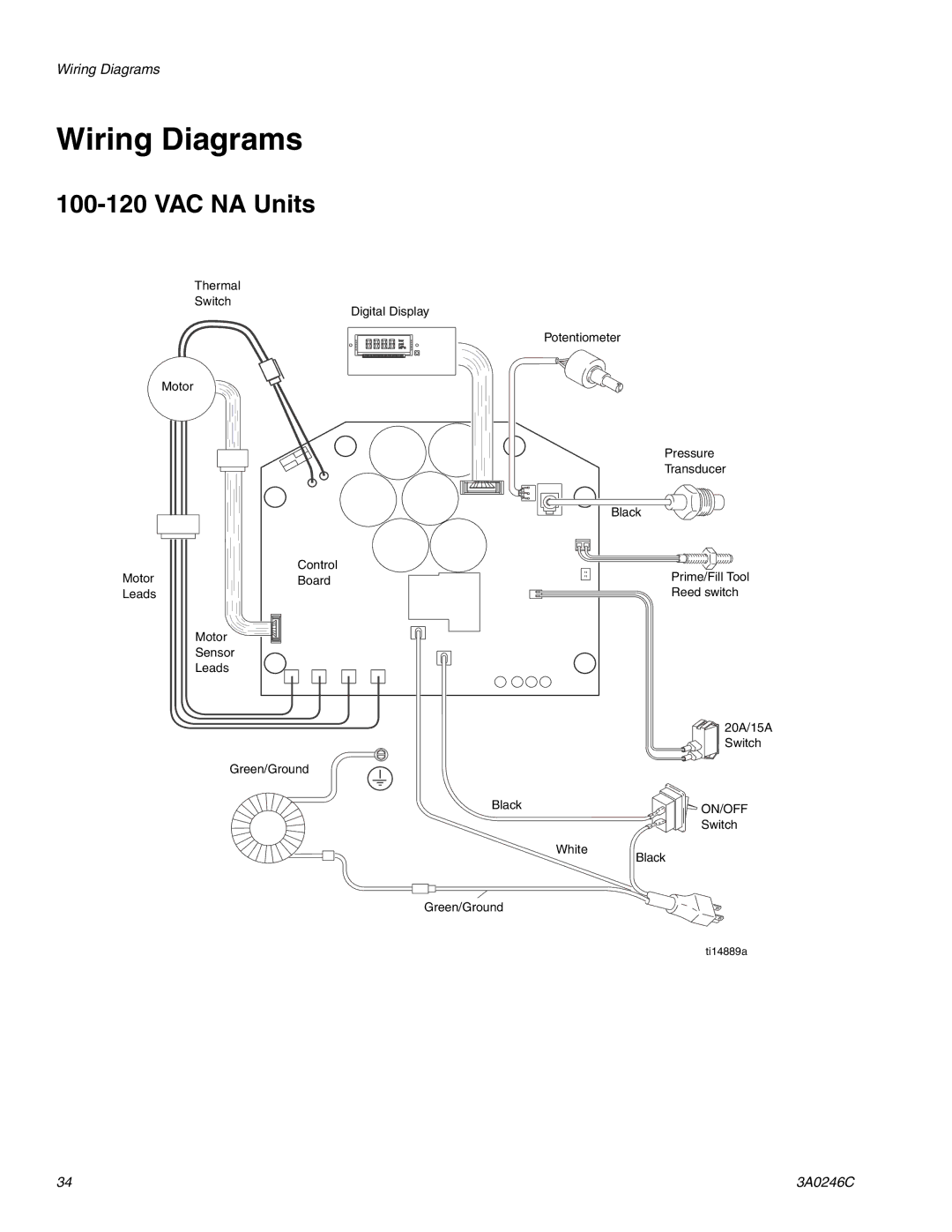 Graco 257100, 262300, 262288, 258907, 258906 manual Wiring Diagrams, VAC NA Units 