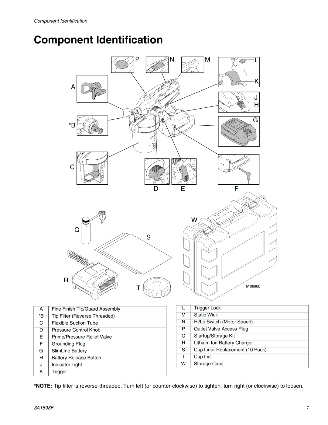 Graco 262612, 16H241, 16H243, 16H245, 16H242, 16F887  16H240, 16H829 important safety instructions Component Identification 