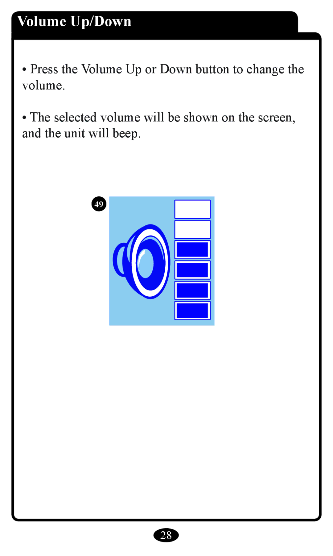 Graco 2797 manual Volume Up/Down 