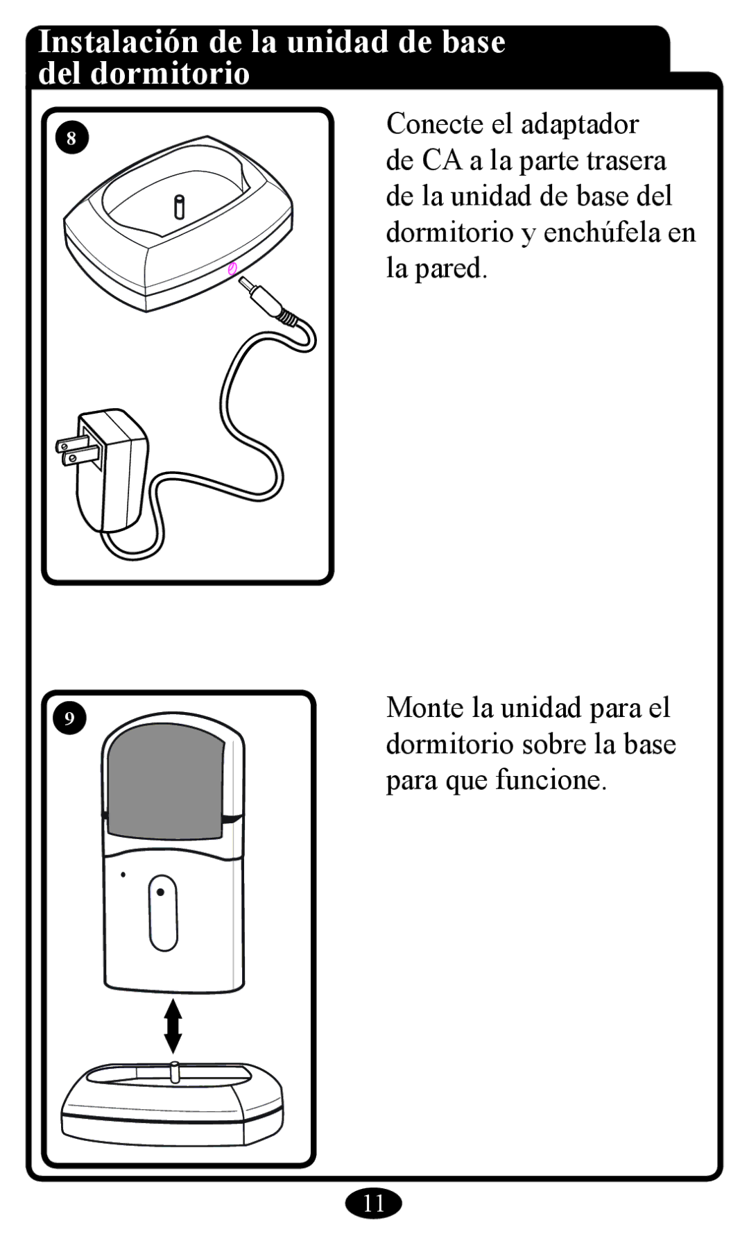 Graco 2797 manual Instalación de la unidad de base del dormitorio 