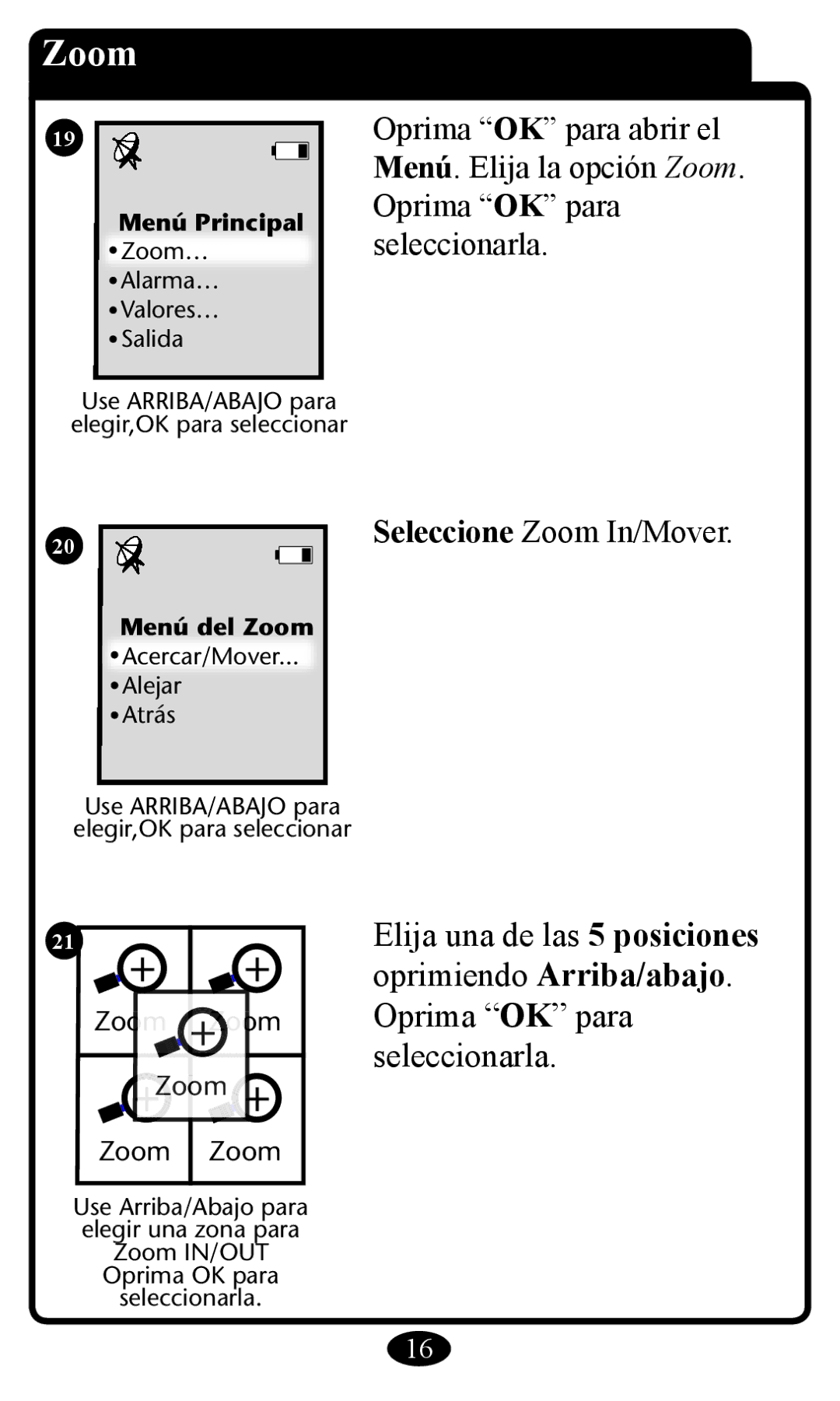 Graco 2797 manual Seleccione Zoom In/Mover 