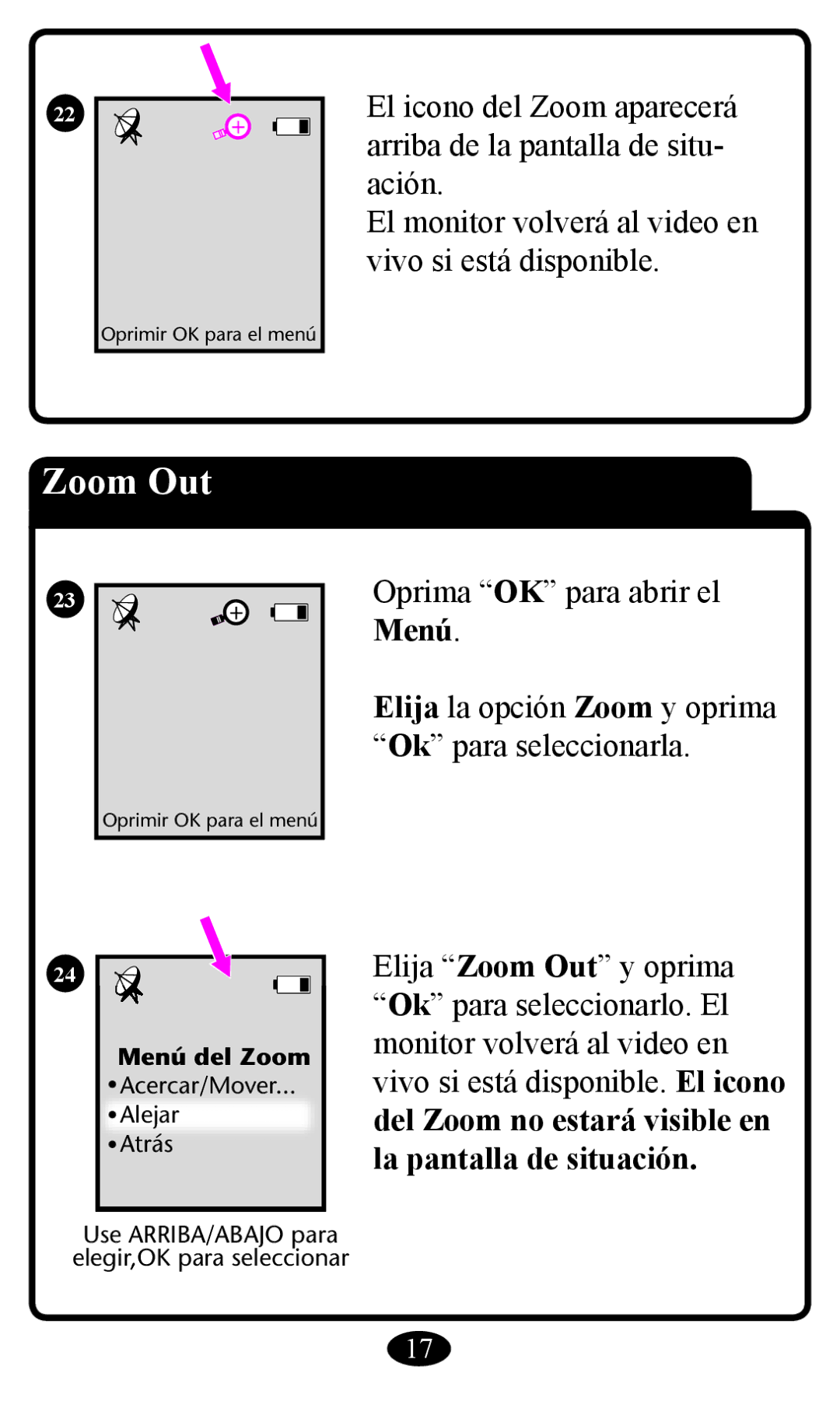 Graco 2797 manual Oprimir OK para el menú 