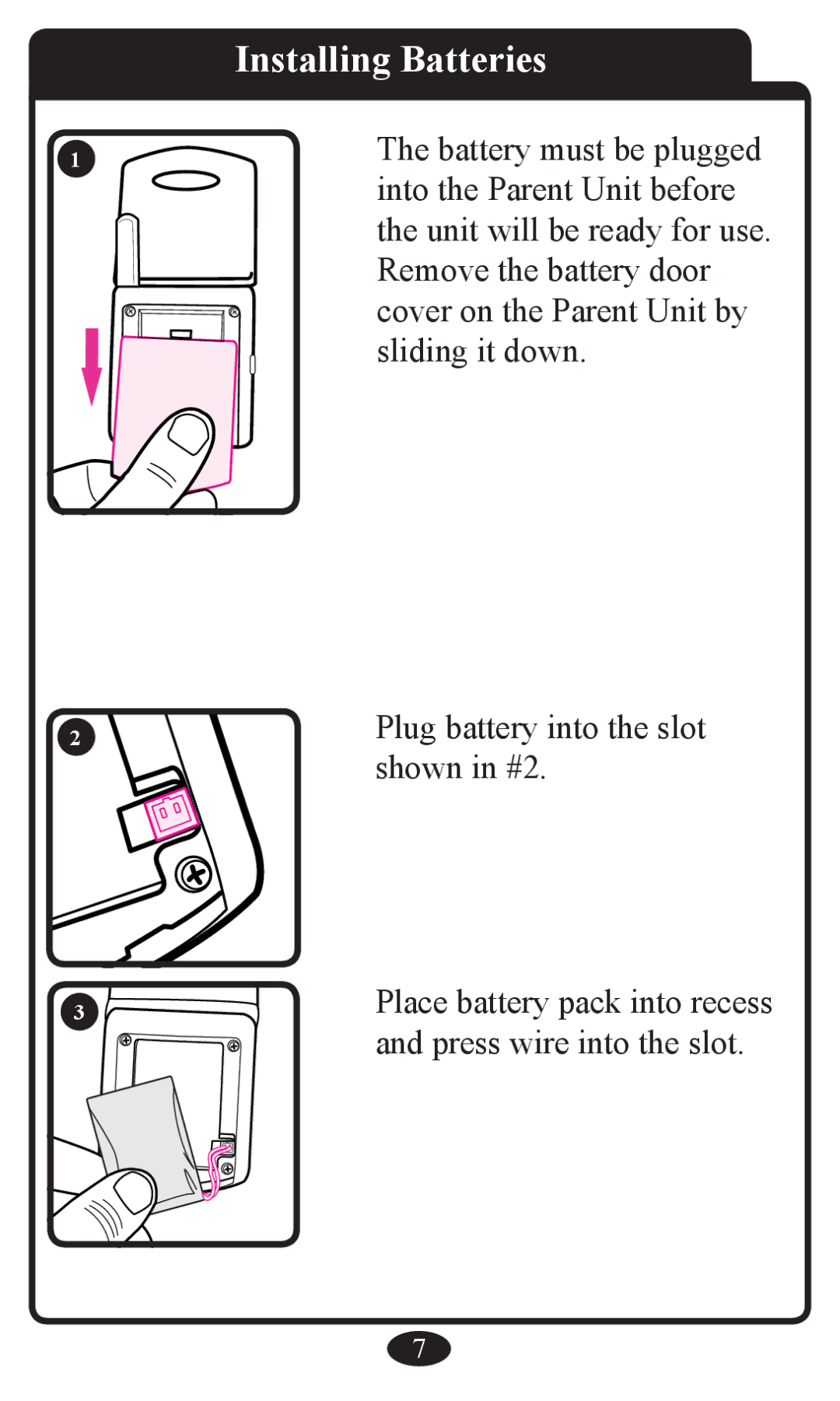 Graco 2797 owner manual Installing Batteries 