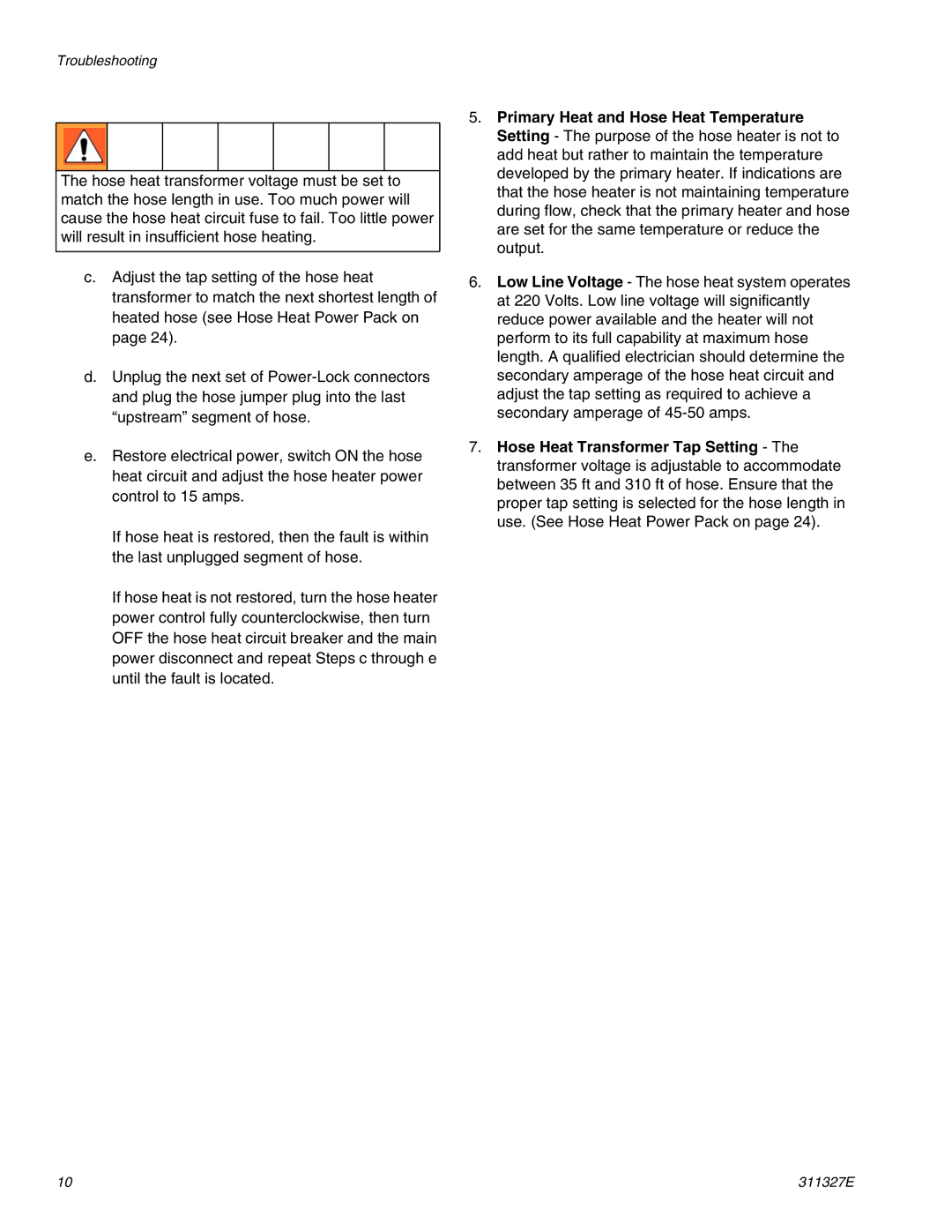 Graco 288400 important safety instructions Troubleshooting 